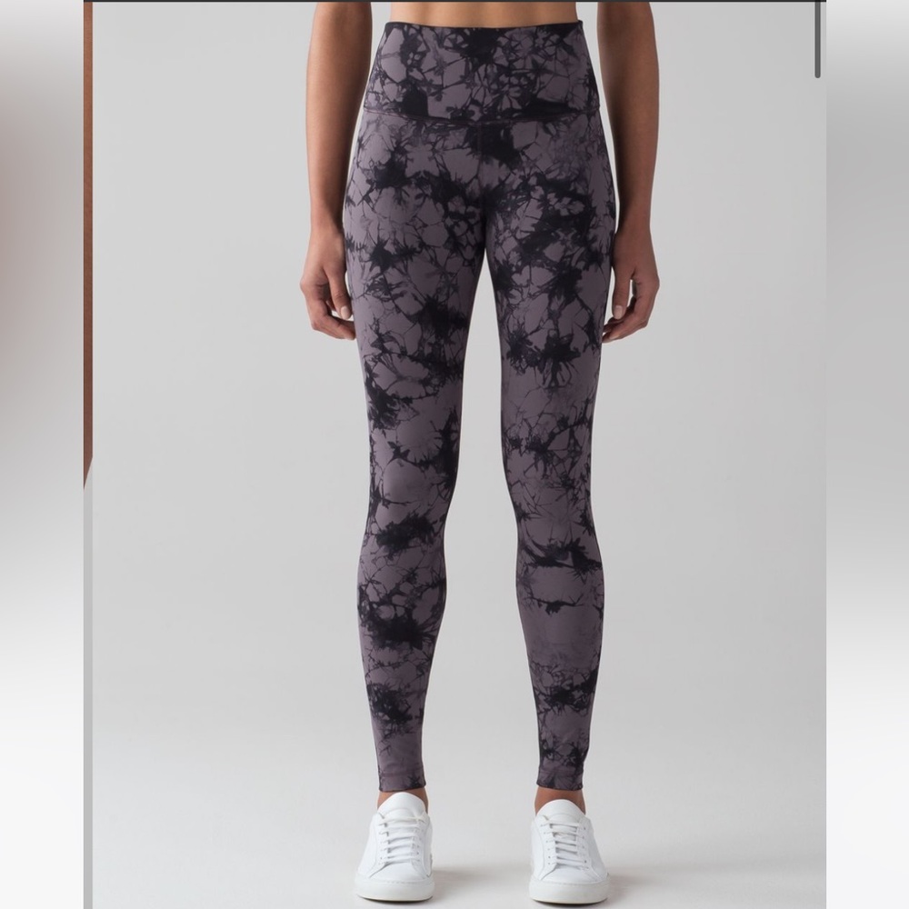 Lululemon Wunder Under Pant Hugh Rise size 2 Shibori magnum black